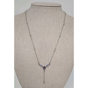 Lia Sophia “Sweetness” Multicolor Cut Crystals Silver Tone Y-Drop Chain Necklace